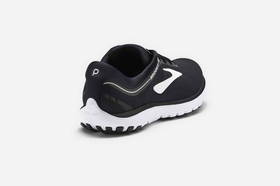 Brooks Running Shoes Womens Black/White - Pureflow 7 Road - 8962-OJFBH